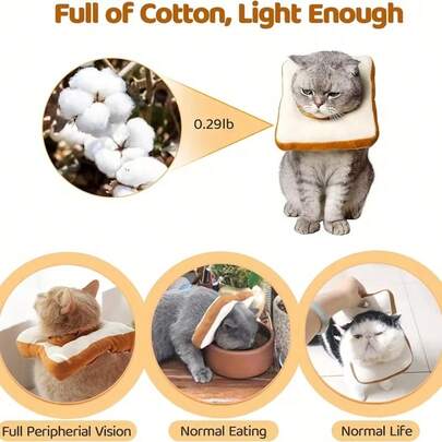 Adjustable Cat Cone Collar, Soft Cat Recovery Collar, Post-Surgery Cat Cone, Cat Neck Cone, Elizabeth Collar Suitable For Cats
