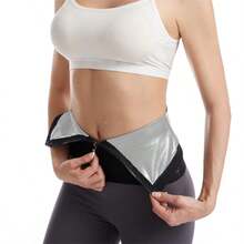 1pc Zipper Waist Trimmer, Suitable For Fitness Yoga, Designed For Sweat Absorption And Fat Burning - Multicolor - View 9