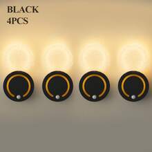 Lampe murale à capteur de cristal, lampe de décoration murale en acrylique, rechargeable par USB sans fil, 3 couleurs réglables, batterie longue durée, éclairage doux, préservant les yeux, convient pour armoire, placard, escalier, couloir, chambre, bureau, salle de bain, cadeau de Noël et d'anniversaire - Multicolore - Voir 27
