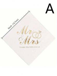 100/50/20pcs Rhinestone Foil Wedding Napkins, 3-Ply Disposable Dinner Napkins, Wedding Table Decor Napkins, White Wedding Napkins, Bridal Shower Decorations - Multiple Styles - View 3