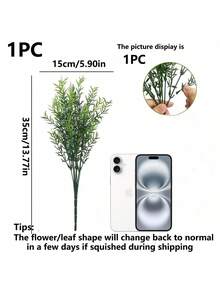 1/3片/5片金色人造尤加利叶，DIY仿真植物，婚礼中心装饰，花卉装饰，家居花瓶填充物，桌面中心装饰，新年派对花卉礼物，生日毕业典礼，花园装饰，户外植物，园艺，人造花（可根据细节搭配，或DIY） - 綠色 - 查看 4