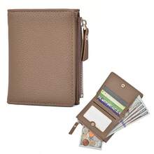 New Fashion Short Wallet, Large Capacity Men's Japanese Style PU Wallet With Zipper Coin Pocket & Card Slots - Multicolor - View 7