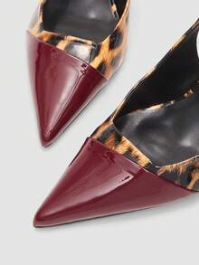 Giày cao gót mũi nhọn màu đỏ tía cao 7cm, kiểu dáng slingback, thích hợp cho tiệc tùng, đám cưới hoặc các dịp trang trọng. - Màu Đỏ Sâu - Xem 3