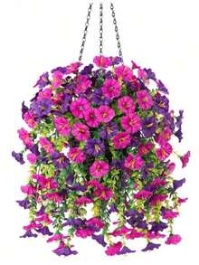 1件户外人造尤加利花卉垂挂藤蔓，抗紫外线丝绸螺旋花环，适用于周年纪念、毕业典礼、婚礼、派对、卧室、门廊、花园、墙面装饰、春夏园艺装饰、户外装饰（建议购买多件以达到图片所示效果） - A - 查看 6