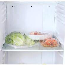 Gói 10/20/100/200/300/400 chiếc màng bọc thực phẩm màu trắng, cũng có thể dùng làm mũ tắm, màng bọc co nhiệt đa năng, màng bọc thực phẩm dày dặn dùng trong nhà bếp, màng bọc bảo quản thực phẩm trong tủ lạnh gia đình, đàn hồi và co giãn. - trong suốt - Xem 5