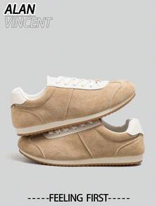 Alan Vincent【免费退换货】【平底休闲系列】新款女士休闲鞋 平底运动鞋 卡其色鞋 百搭乐福鞋 舒适时尚派对鞋 时尚舒适轻便运动鞋 - 卡其色 - 查看 8