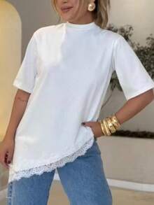 Women's Wrap Tank Top With Tie Neckline, Flare Style, Dune Fabric - 白色 - 查看 2
