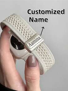 1pc Customizable Watch Band, Fashionable Breathable Nylon Woven Strap, Suitable For 49mm, 46mm, 45mm, 44mm, 42mm, 41mm, 40mm, 38mm; Magnetic Nylon Woven Watch Band, Suitable For 10/9/7/6/5/4/3/2/1, Adjustable - Valentine's Day And Mother's Day Gift, Personalized Customization, Birthday Surprise For Girlfriends - Multicolor - View 2