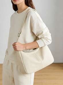 2026 Spring/Summer New Collection Bag Vintage Crossbody Bag For Women, New Korean Fashion Handbag Tote With Large Capacity Shoulder Bag Back To School, Teachers Gift Ideal Gift, Thank You Gift Idea, Appreciation Gifts, Monogrammed Gifts Bag, Reusable, Teacher Bag Educator, Mom Ideal Brides Maid Gifts, Retro Inspired Bag, Retro Inspired Vintage Bag For Women, Street & Japanese Bag For Women, New Fashionable Big Bags For Women - 米色 - 查看 1