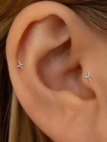 SereneSpark 1对3毫米心形925纯银耳环，可爱女士耳环，适合婚礼新娘首饰、情人节佩戴 - 銀色 - 查看 16