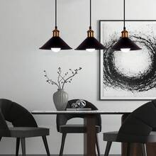 3-Light Industrial Pendant Light Fixture, Adjustable Metal Hanging Lamp, Vintage Pendant Lighting For Kitchen,Restaurant,Dining Room,Cafe(Bulb Not Included) - Sideways - View 6