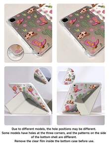 Western Boots And Cacti Pattern Tablet Case Compatible With IPad Air 11-Inch M3 2025 / M2 2024, Air 5th Generation 2022 , (A16) 11 Inch 11th Generation 2025,Compatible With Samsung Galaxy Tab,Kindle Paperwhite 12th Gen 2024, Clear Back ,Fashion Pattern Protective Case,Autlueomatic Sleep And Wake-Up Function, Airbag Protection, Suitable For Gifts And Office Use - Multicolor - View 6