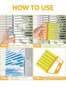 1个多功能百叶窗/空调清洁刷，手持式汽车车窗/车门轨道双面清洁刷 - 可拆卸可水洗窗户清洁器，空调风扇除尘器，空调通风槽除尘器，家用清洁工具（可选1个或2个） - A - 查看 6