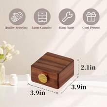 Travel Jewelry Case Wood Small Jewelry Box For Women Wood Jewelry Organizer Storage Holder For Earrings Rings Necklaces Velvet Wooden Jewelry Box With Lock - 堅果棕色 - 查看 3