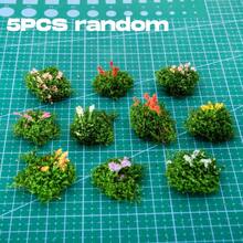5 PIEZAS de flores y hierbas artificiales agrupadas al azar, grupos de flores con pelusa para jardín de hadas, vegetación para casas de muñecas, escenarios de tren y ferrocarril, paisaje de musgo - Como fotos - Ver 8
