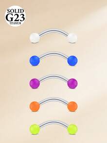 5PCS 16G Titanium Alloy Eyebrow Piercing Rings,Eyebrow Studs Clear Ball Curved Barbell Helix Daith Piercing Body Jewelry For Women Men - Silver - View 6