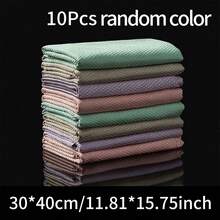 Bộ 5/10 khăn lau đa năng ngẫu nhiên, khăn lau kính họa tiết vảy cá, thấm hút nước mạnh, không rụng lông, không để lại vết nước, khăn lau bát đĩa nhà bếp, khăn lau gương chiếu hậu ô tô, khăn rửa xe, khăn lau gương phòng tắm. - cái khăn lau - Xem 16