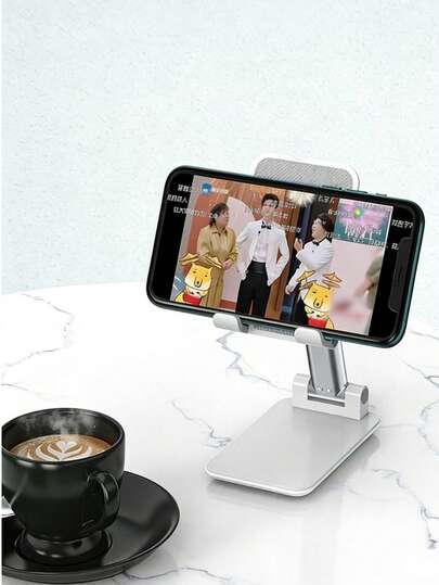 1pc Adjustable Foldable Desktop Phone Holder, Portable Slouchy Bracket For Smartphone And Tablet