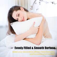 Haboqo Throw Pillow Insert - Pack Of 4 Lightweight Soft Polyester Down Alternative Decorative Pillow, Sham Stuffer - 18x18 Couch Cushion Pillows, Machine Washable (Set Of 4) - 白色 - 查看 4