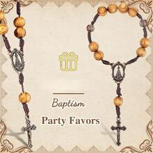 Bán sỉ 30 hạt chuỗi cầu nguyện bằng gỗ dùng trong lễ rửa tội, chuỗi hạt cầu nguyện mini, chuỗi hạt cầu nguyện nhỏ, chuỗi hạt quà tặng tiệc tùng, chuỗi hạt đeo ngón tay kèm 30 túi vải organza trắng, quà tặng lễ Rước lễ lần đầu, quà tặng tiệc rửa tội. - Xem 4