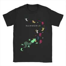 Rainworld  Game  Men T Shirt  Humor Tee Shirt Short Sleeve O Neck T-Shirts Pure Cotton Summer Clothes - 黑色 - 查看 1