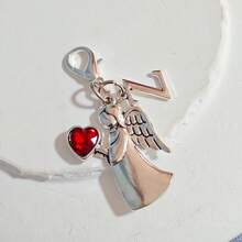 1个精美天使心形钥匙扣，锌合金材质，镶嵌水晶，配有龙虾扣，适合作为情人节、毕业典礼和派对礼物。 - 彩色 - 查看 22