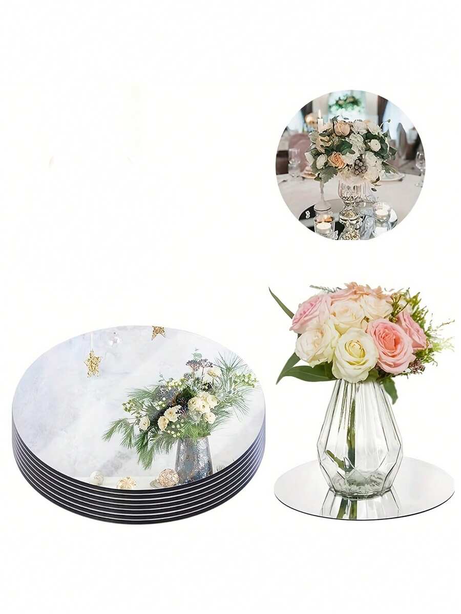 亚克力 1mm - 5 包 (15-30cm) 亚克力圆形镜子,非玻璃圆形镜板,自粘镜贴,适用于家居墙面装饰或婚礼餐桌中心装饰、家居装饰、穿衣镜、浴室、客厅、卧室墙面装饰。 - 彩色 - 查看 1