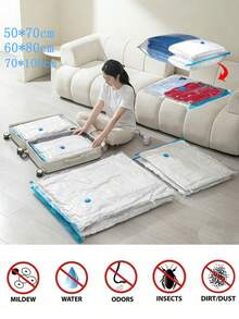 10/5/1 túi nén chân không dày, chống thấm nước, chống ẩm, dùng để đựng đồ dùng gia đình, du lịch, ký túc xá, túi tái sử dụng tiết kiệm không gian, đồ dùng thiết yếu cho trường học, nhà cửa, phòng ngủ, chống bụi, chống nấm mốc, chống mối mọt. - Nhiều màu - Xem 9
