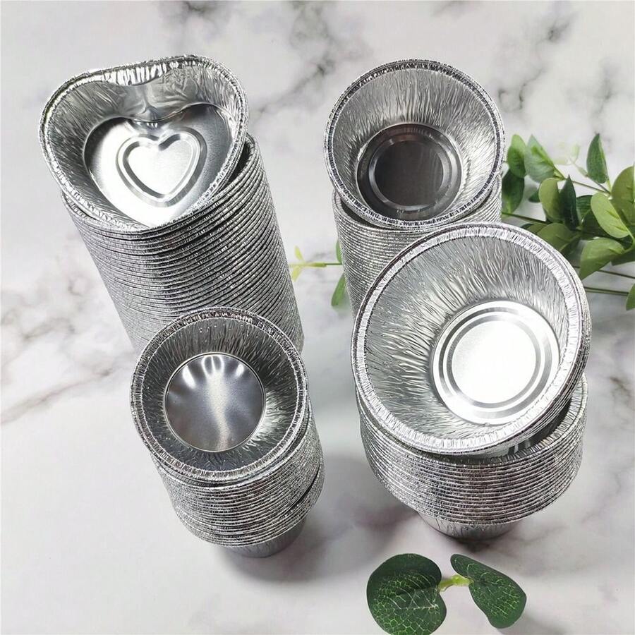 Bộ 50 chiếc giấy lót bánh cupcake bằng nhôm, cốc nướng bánh muffin dùng một lần, chống dính, dùng cho tiệc tùng. - Bạc - Xem 1