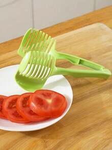 1/2/5pcs Lemon Slicer Kitchen Tool, Potato, Tomato, Sandwich, Fruit & Vegetable Cutter Divider - Lime Green - View 2