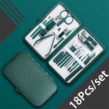 18/16/10/7/24件套专业美甲护理套装 - 包含全套美甲护理工具、指甲钳、指甲锉和收纳盒 - 旅行或居家美甲套装 - 綠色 - 查看 12