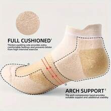 1/3/5/10雙女款短襪 - 足弓支撐 & 低筒運動襪，吸濕排汗透氣面料，四季適用於健身、跑步、日常穿著 - 中性款 (多色裝) - 日常必需品、跑步必需品、拼接圖案、耐用設計、生活風格 - 彩色 - 查看 10