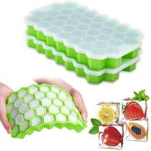 37-Cavity Honeycomb Silicone Ice Cube Tray With Dust Cover, Easy To Press And Remove, Creative DIY Ice Mold - Multicolor - View 6