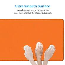 1pc High Saturation Vibrant Orange Solid Color Large Mouse Pad, Retro Energetic Big Size Precise Control Wear-Resistant Anti-Dirty Anti-Slip Waterproof Edged, Suitable For Study, Office, E-Sports Gaming, Vintage Style Desktop Decor Office Desk Desk Office Supplies Office Accessories Desk Mat Mousepad Study Table Mouse Pad For Desk Desk Decor - Rectangle - View 6