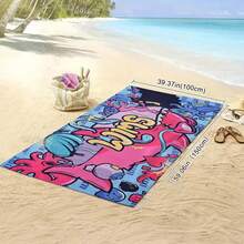 1pc Fashionable Shark Pattern Beach Towel, A Great Gift For Family And Friends In Summer. Super Soft Fiber Towel, Durable Quick-Drying Sunscreen Washable Bath Towel, Beach Towel Essential For Summer Beach, Camping, Swimming Pool, Travel - A - View 5