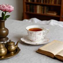 Floral Patterned Cup & Saucer Set, English Style Afternoon Tea Essential - Multicolor - View 7