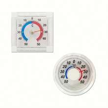 Round Dial Thermometer, Window/Indoor/Outdoor/Wall-Mounted/Garden/Home Use, Plastic Material, Temperature Range -50°C~50°C, No Battery Required, Analog Temperature Gauge - Mechanical Thermometer - View 9
