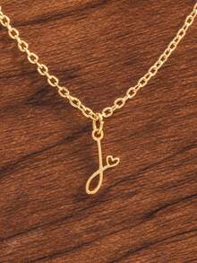 1件装26字母设计心形吊坠项链，母亲节礼物，送朋友的礼物 - 款式1 - 查看 15