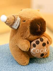 1pc Capybara Plush Doll Cartoon Pendant, Soft Stuffed Plush Capybara, Crochet Capybara, Capybara Bag, Frog Teddy Bear, Capybara Stuffed, Capybara Plush - Multicolor - View 17