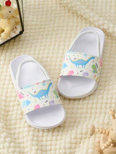1 đôi dép đi trong nhà thoải mái, thời trang, nhẹ, thiết kế hình khủng long và kỳ lân dễ thương dành cho bé trai, đa năng dùng được trong nhà/ngoài trời và đi biển, thích hợp cho mùa xuân/hè.
