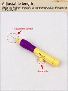 1pc/2pcs/4pcs DIY Embroidery Punch Needle, Adjustable Length Punch Needle With 3 Interchangeable Needle Tips - A - View 6