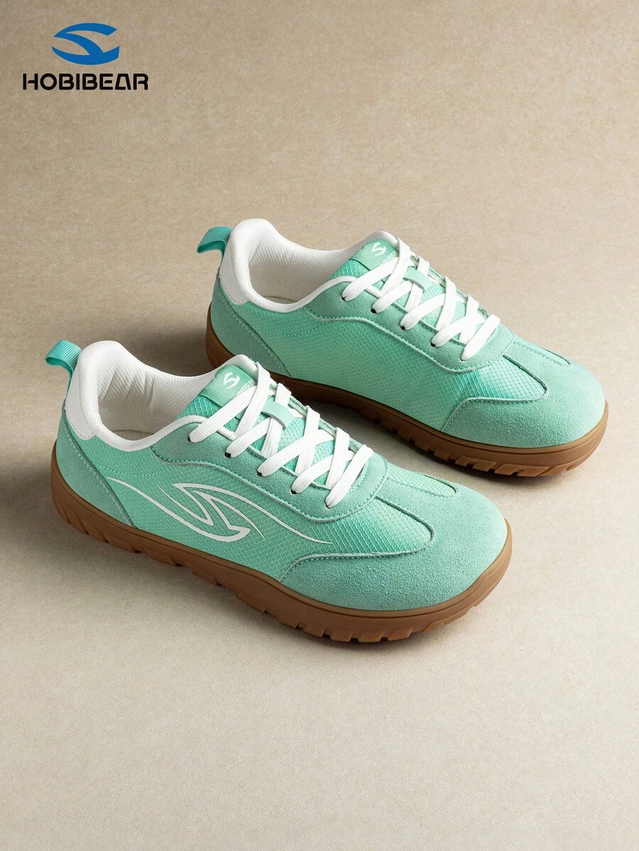 HOBIBEAR New Women's Fashion Sneakers, Soft Sole, Comfortable Wide Toe, Breathable Lace-Up Tennis/Fitness Shoes - Green - View 1