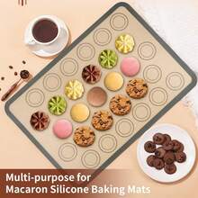 1pc Macaron Silicone Baking Mat - Non-Stick Silicone Macaron Baking Mat/Pastry Cookie Liner (Reusable/Half Sheet), Perfect Baking Set For Macarons, Pastries, Cakes And Breads, Household Kitchen Essential - View 9