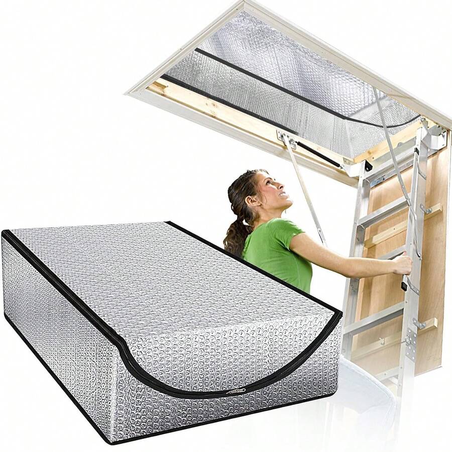 Attic Door Insulation Cover, 25" X 54" X 11", Stairs Zipper Door For Attic Ladder Pull Down System, Attic Tent Weatherproofing Shield For Summer Heat, Winter Cold, Moisture And Dust - 54*25*11inch - View 1