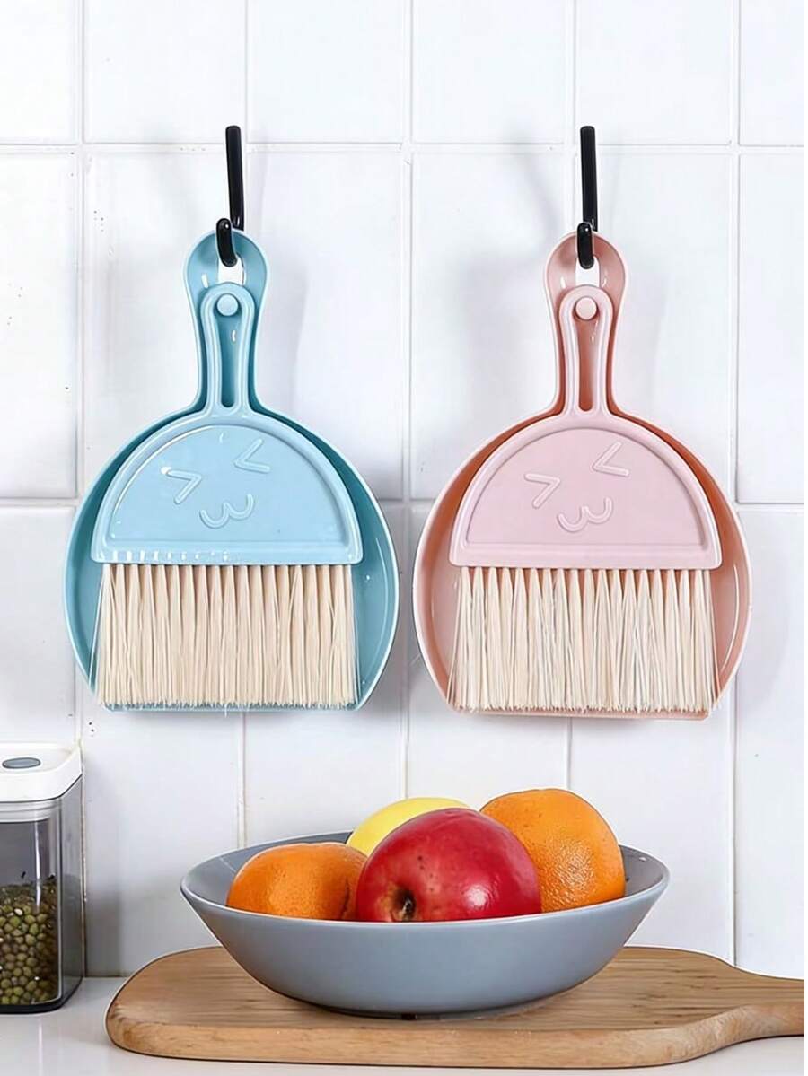 1 Set Herramienta de limpieza diaria para mascotas Mini recogedor y escoba, Kit de herramientas de barrido de escritorio - Mini kit de limpieza - Ver 1