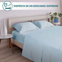 Ecommerc3 3-4 Piece Cotton Sheet Set, Fits Beds 80-200 Cm, Wide Variety Of Colors - 天藍色 - 查看 4