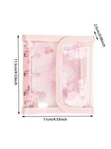 10Pcs Inner Pages/1Pc Loose-Leaf Binder, Photocard Binder Holder, Photocard Binder Photo Album,3-Hole Edge Wrapped Double Button Loose Leaf Photo Album, Widened Loose Leaf Binder Cover For Albums Business Cards Postcards - Multicolor - View 3