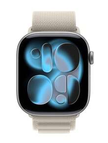 这款运动型高山尼龙表带（1条装）兼容尺寸为38mm、40mm、41mm、42mm、44mm、45mm、46mm和49mm的表带。它柔软透气、可调节，非常适合户外运动。男女款 Ultra/11/10/9/8/7/6/5/4/3/SE均适用。佩戴方便，舒适透气，可水洗。 - 星光色 - 查看 2