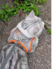 1pc Pet Supplies Vest Style Pet Chest Harness Reflective Breathable Cat Dog Leash - Multicolor - View 2