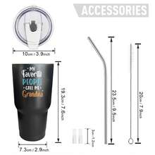 30oz Stainless Steel Tumbler Black White Options,  My Favorite People Call Me Grandma Graphic Cups, Insulated Travel Coffee Mug With Lid And Straw , Double Wall Vacuum Reusable Travel Cups,  Funny Birthday Party Gift For Men - 黑色 - 查看 3